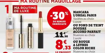 Hyper U L'OREAL PARIS MASCARA offre