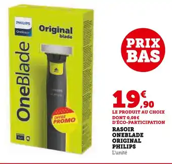 Super U PHILIPS RASOIR ONEBLADE ORIGINAL offre