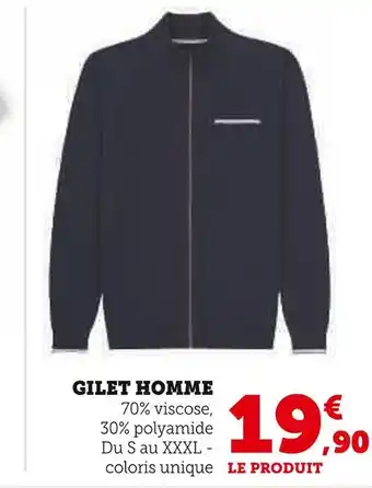 Hyper U U Collection GILET HOMME offre