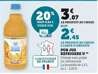 Super U U PUR JUS REFRIGERE offre