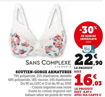 Hyper U U Collection SOUTIEN-GORGE ARMATURES offre