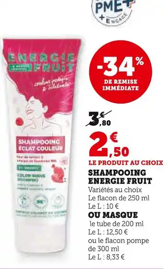Hyper U ENERGIE FRUIT SHAMPOOING offre