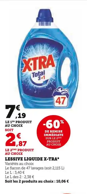 Hyper U X-TRA LESSIVE LIQUIDE offre