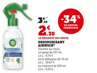 Hyper U AIRWICK DESODORISANT offre