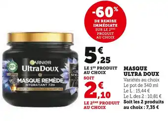 Hyper U GARNIER MASQUE ULTRA DOUX offre