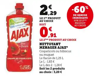 Hyper U AJAX NETTOYANT MENAGER offre