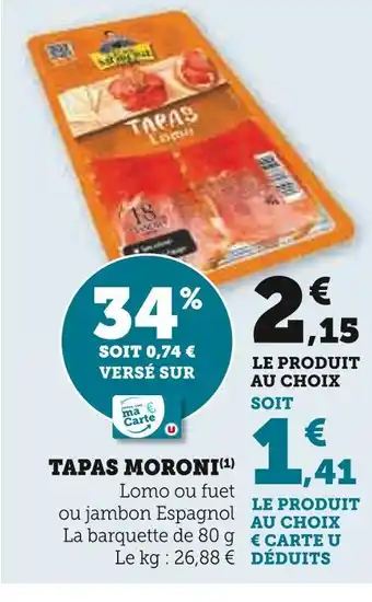 Hyper U MORONI TAPAS offre