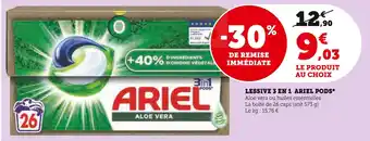 Hyper U ARIEL LESSIVE 3 EN 1 PODS offre