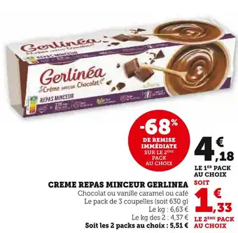 Hyper U GERLINEA CREME REPAS MINCEUR offre