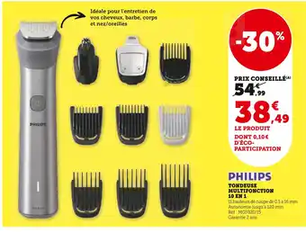 Hyper U PHILIPS TONDEUSE MULTIFONCTION 10 EN 1 offre