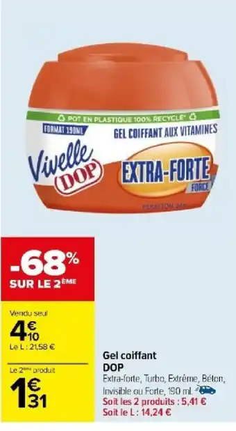 Carrefour Gel coiffant DOP offre