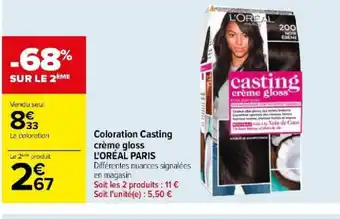 Carrefour Coloration Casting crème gloss L'ORÉAL PARIS offre