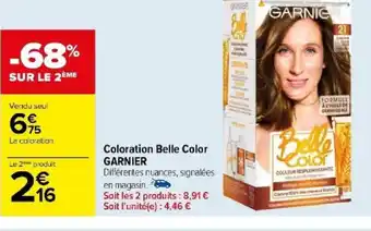Carrefour Coloration Belle Color GARNIER offre