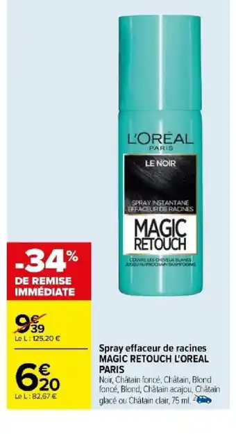 Carrefour Spray effaceur de racines MAGIC RETOUCH L'OREAL PARIS offre