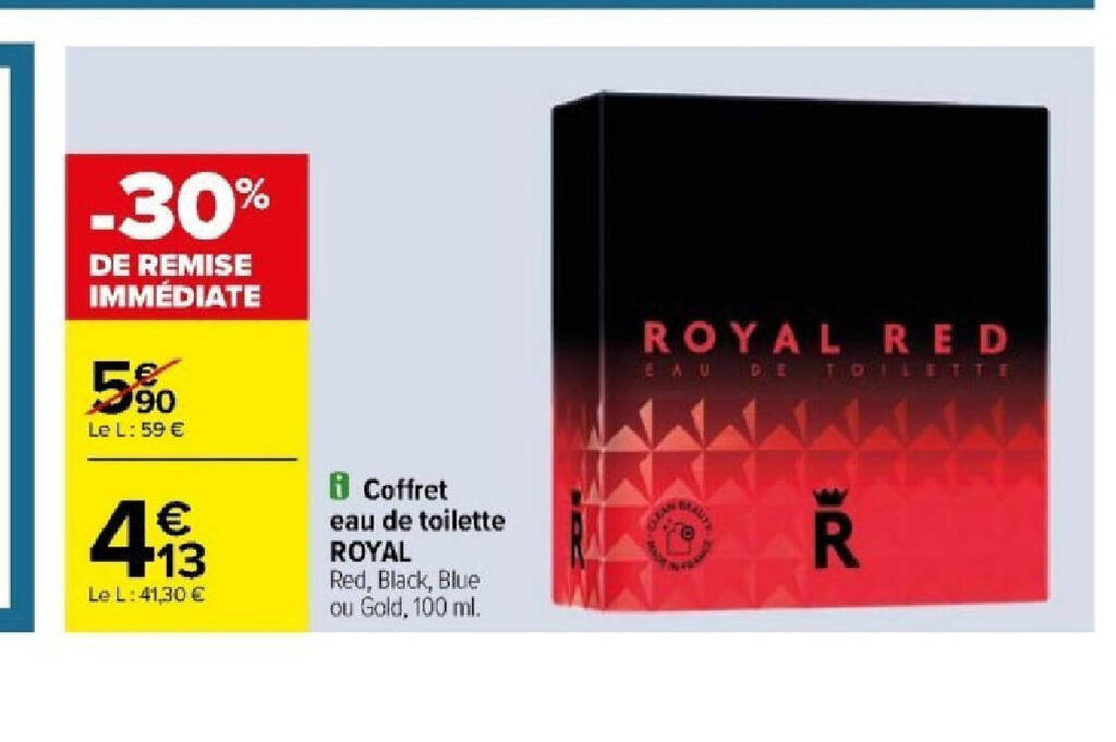 Promo 8 Coffret eau de toilette ROYAL chez Carrefour