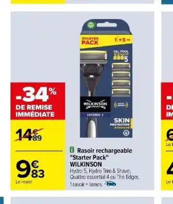 Carrefour Rasoir rechargeable "Starter Pack" WILKINSON offre