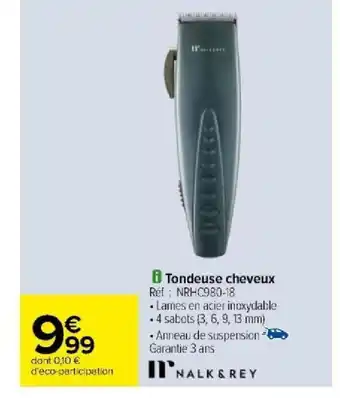 Carrefour Tondeuse cheveux offre