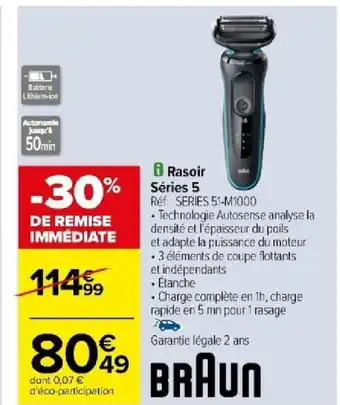 Carrefour Rasoir Séries 5 offre