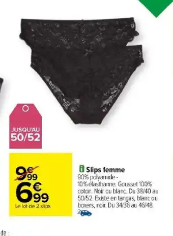 Carrefour Slips femme offre
