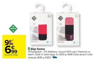 Carrefour Slips femme offre
