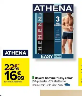 Carrefour Boxers homme "Easy color" offre