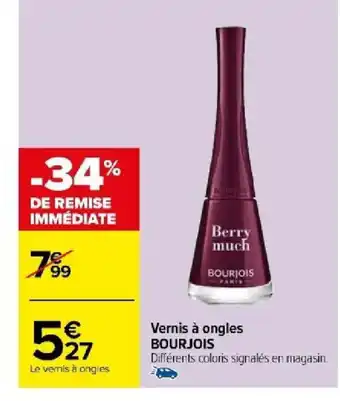 Carrefour Vernis à ongles BOURJOIS offre