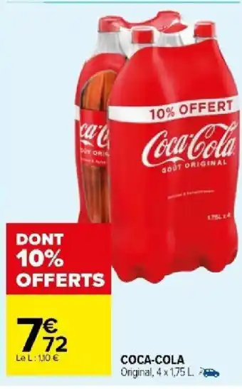 Carrefour Market COCA-COLA Original, 4 x 1,75 L offre