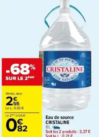 Carrefour Market Eau de source CRISTALINE offre