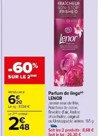 Carrefour Market Parfum de linge LENOR offre