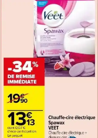 Carrefour Market Chauffe-cire électrique Spawax VEET offre