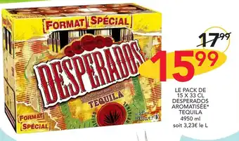 LE PACK DE 15 X 33 CL DESPERADOS AROMATISĂE* TEQUILA 4950 ml