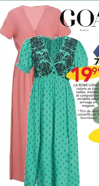 Stokomani LA ROBE LONGUE coloris au choix tailles, modèles et compositions variables selon arrivage en magasin offre