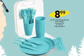 Stokomani LE SET DE PIQUE-NIQUE AVEC BOÎTE 6 personnes 31 pièces offre
