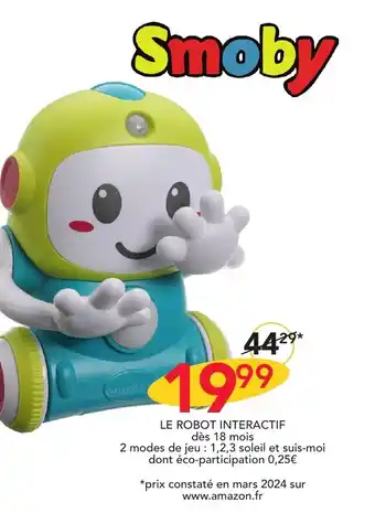 Stokomani LE ROBOT INTERACTIF dès 18 mois offre