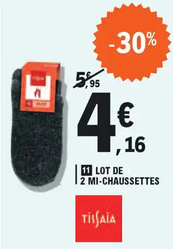 E.Leclerc Lot de 2 Mi-Chaussettes offre