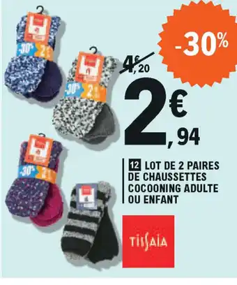 E.Leclerc Lot de 2 Paires de Chaussettes offre