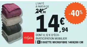 E.Leclerc Couette Microfibre 140X200cm offre