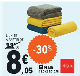 E.Leclerc Plaid 130X150cm offre