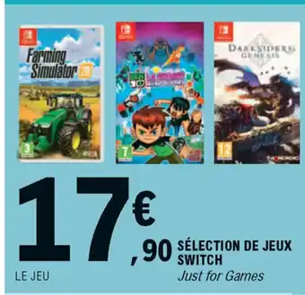 E.Leclerc Sélection de Jeux Switch offre