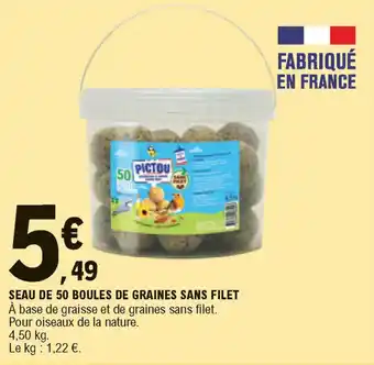 E.Leclerc Seau de 50 Boules de Graines Sans Filet offre