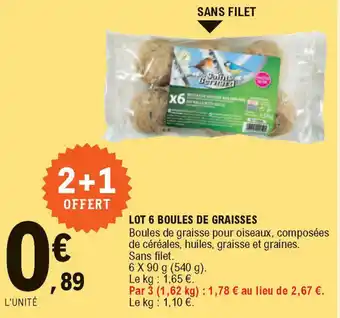 E.Leclerc Lot 6 Boules de Graisses offre