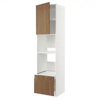 IKEA Metod / maximera Rangement four/combiné+tir/2 tir, blanc/tistorp effet noyer foncé, 60x60x240 cm offre