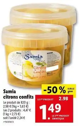 Lidl Samia - citrons confits offre