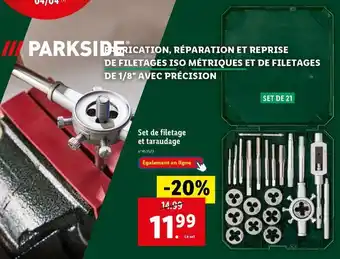 Lidl Parkside - set de filetage et taraudage offre