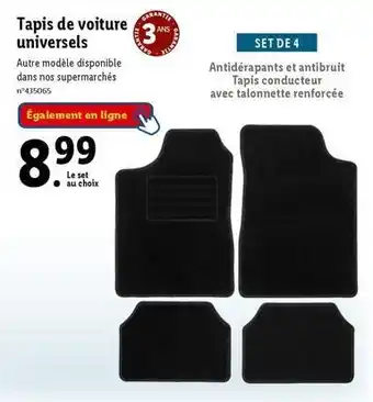 Lidl Tapis de voiture universals offre