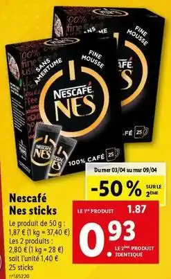Lidl Nescafé - nes sticks offre