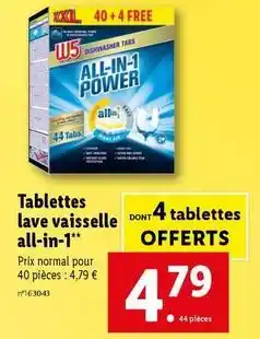 Lidl Tablettes lave vaisselle all-in-1 offre