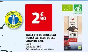 GRAIN DE SAIL TABLETTE DE CHOCOLAT NOIR À LA FLEUR DE SEL