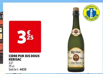 Auchan Supermarché KERISAC CIDRE PUR JUS DOUX offre