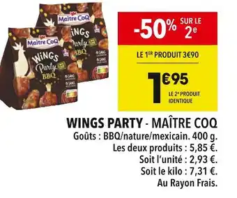 Supeco MAÎTRE COQ WINGS PARTY offre